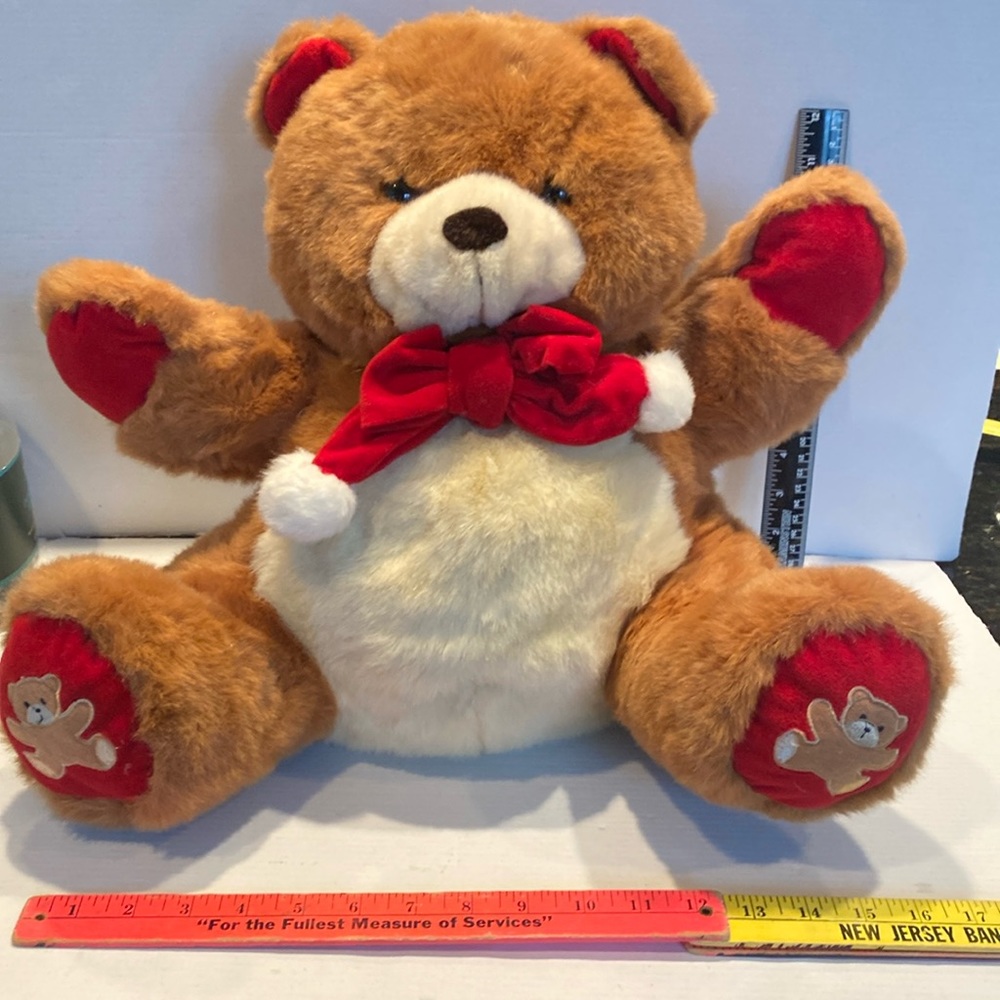 Vintage Caltoy Very Large, Super Soft Christmas Bear
